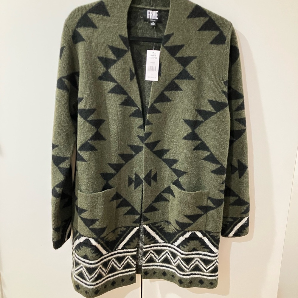 Frye Women’s Green Aztec Cardigan Size Small